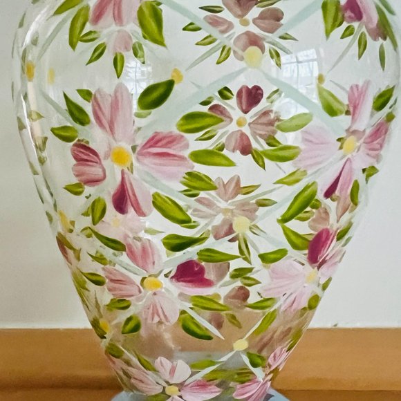 TRACEY PORTER Pink & Blue Hand Painted Vase EUC - Picture 4 of 4